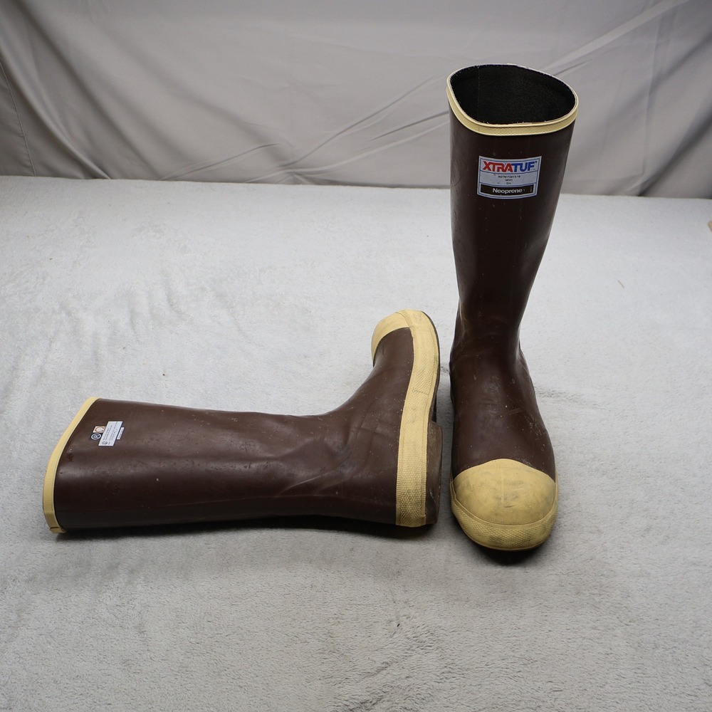 XTRATUF Men 11 Rain Boot Brown Legacy Series 15" Slip Resistant Waterproof Work